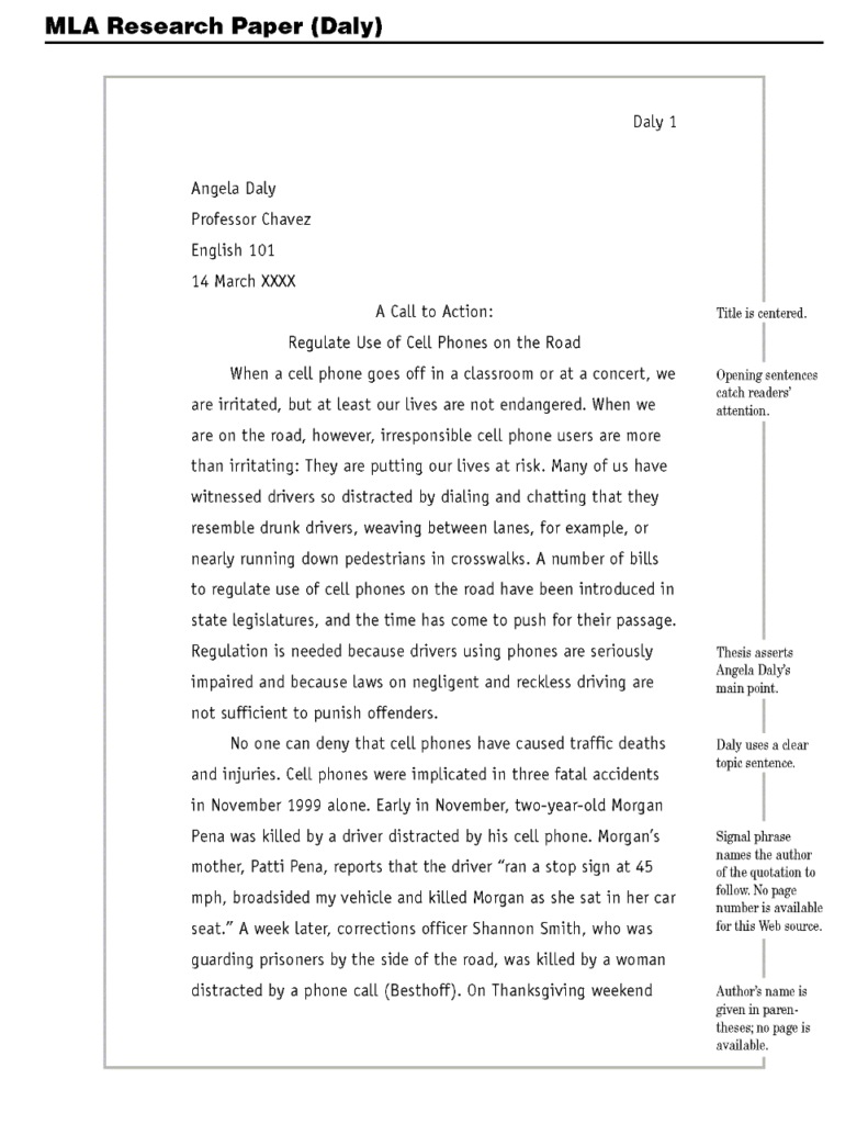 MLA Research paper