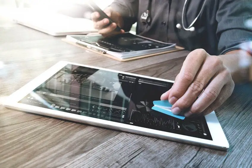 close up of a schedule on a tablet